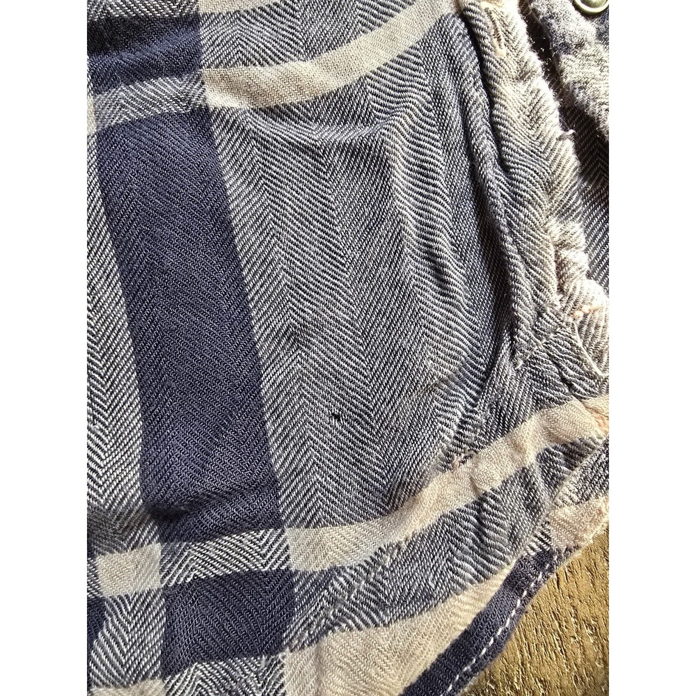 Free People Come On Plaid Shirt Women SM Oversized Slouchy Casual Boho Cozy FLAW - Picture 9 of 9